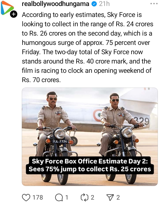 Sky Force Box Office Collection Report 4 Sky Force Box Office Collection Report